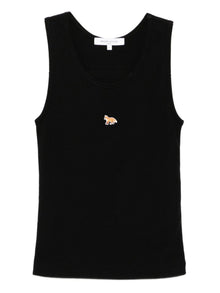  Maison Kitsuné Fox-embroidered tank top