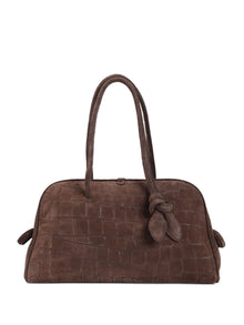  JACQUEMUS A Turismo crocodile-embossed knot-detail tote bag