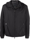 Emporio Armani Water-repellent nylon blouson with hood and logo patch