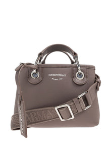  Emporio Armani Small logo-plaque top-handle tote bag