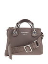 Emporio Armani Small logo-plaque top-handle tote bag