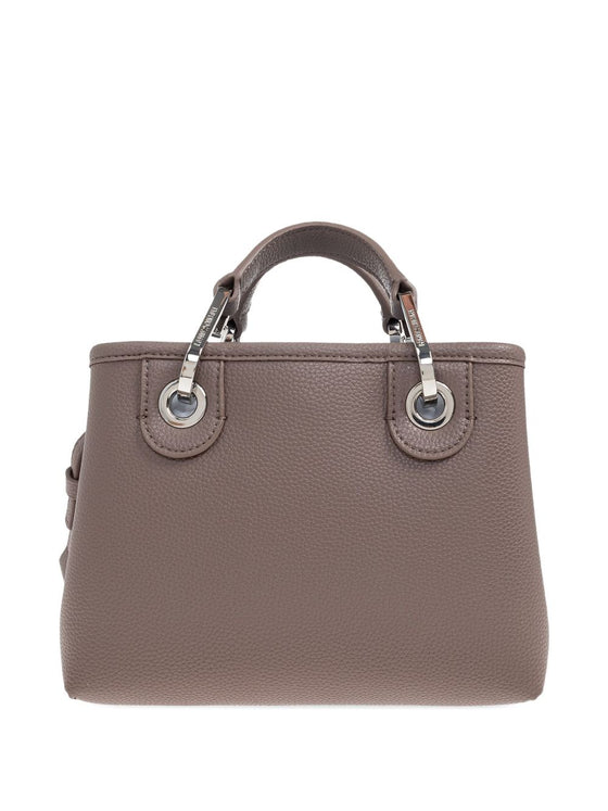 Emporio Armani Small logo-plaque top-handle tote bag