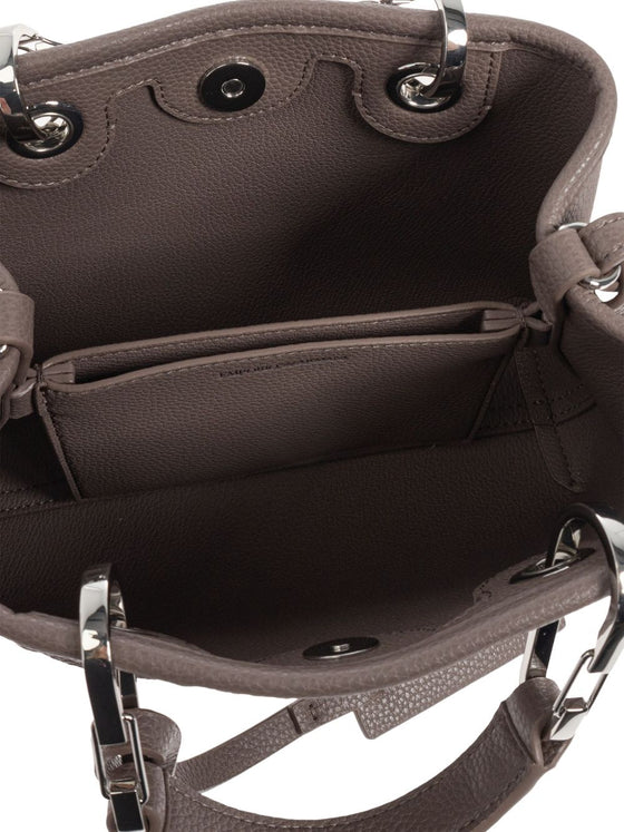 Emporio Armani Small logo-plaque top-handle tote bag