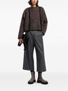Emporio Armani V-neck cardigan in mohair wool blend with all-over jacquard pattern