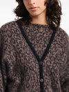 Emporio Armani V-neck cardigan in mohair wool blend with all-over jacquard pattern