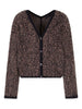 Emporio Armani V-neck cardigan in mohair wool blend with all-over jacquard pattern