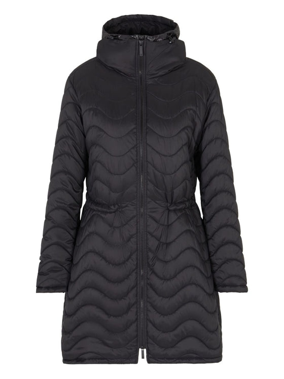 Emporio Armani ASV nylon wave-effect quilted jacket with bib front