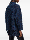 Emporio Armani Fringed embossed-motif jacquard denim shirt jacket