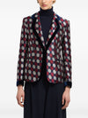 Emporio Armani Geometric jacquard blazer with velvet details