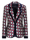 Emporio Armani Geometric jacquard blazer with velvet details