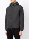 Emporio Armani Hooded jacket with zip in nylon jacquard eagle all over