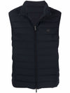 Emporio Armani Full-zip, sleeveless quilted nylon down jacket with eagle logo patch