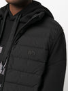 Emporio Armani Full-zip, sleeveless quilted nylon down jacket with eagle logo patch