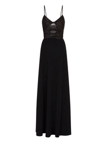  Emporio Armani Cut-out dress in techno cady with jewel detail