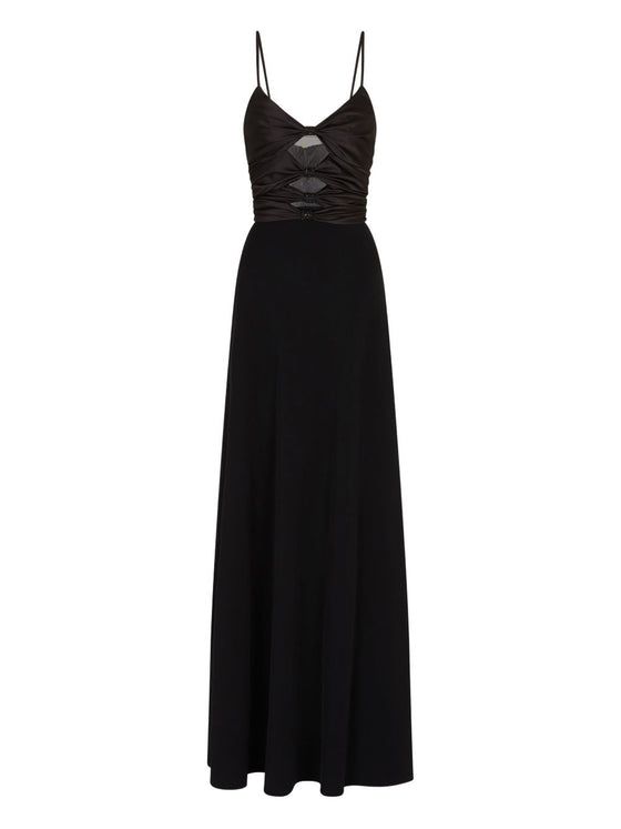 Emporio Armani Cut-out dress in techno cady with jewel detail