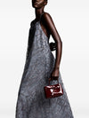 Emporio Armani Long tulle dress with all-over micro sequin and jet embroidery