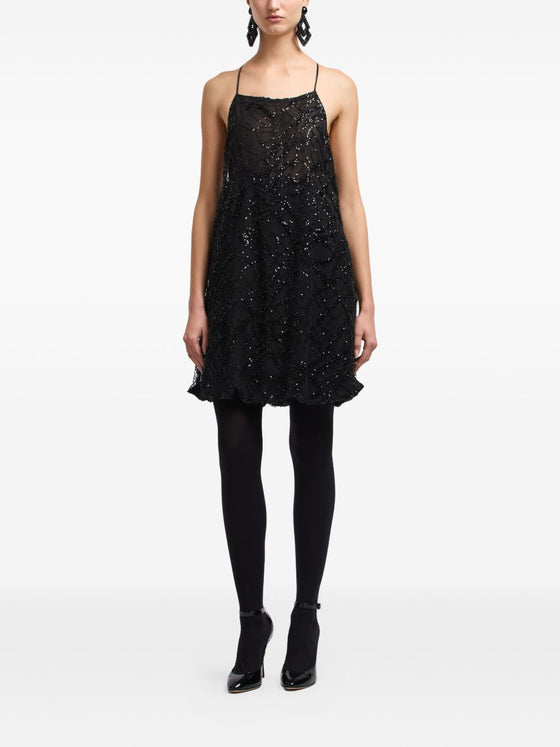 Emporio Armani Sequin-embellished backless mini dress