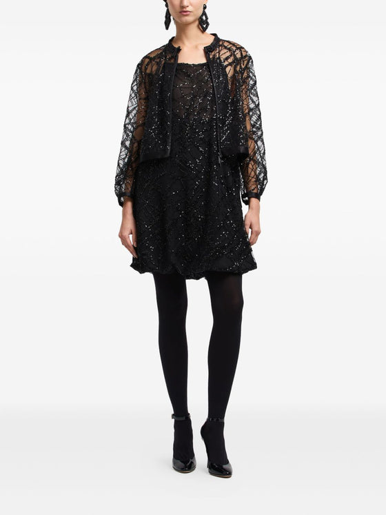 Emporio Armani Sequin-embellished backless mini dress