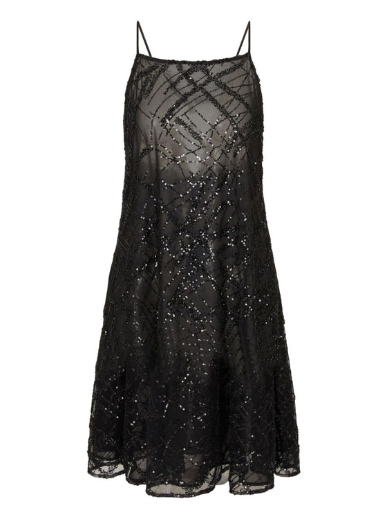 Emporio Armani Sequin-embellished backless mini dress