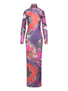 Pucci Swirl-print turtleneck dress