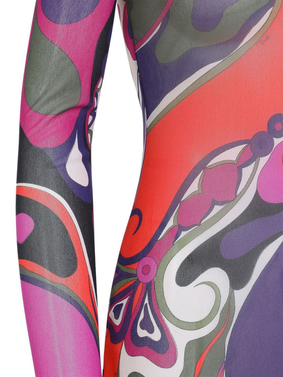 Pucci Swirl-print turtleneck dress