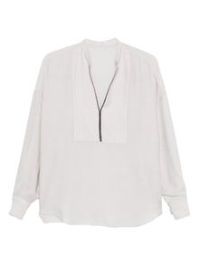  Brunello Cucinelli Monili-chain silk blouse