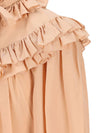 Chloé Oversized ruffle top in crêpe de chine