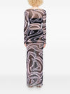 Pucci Abstract-print long-sleeve maxi dress