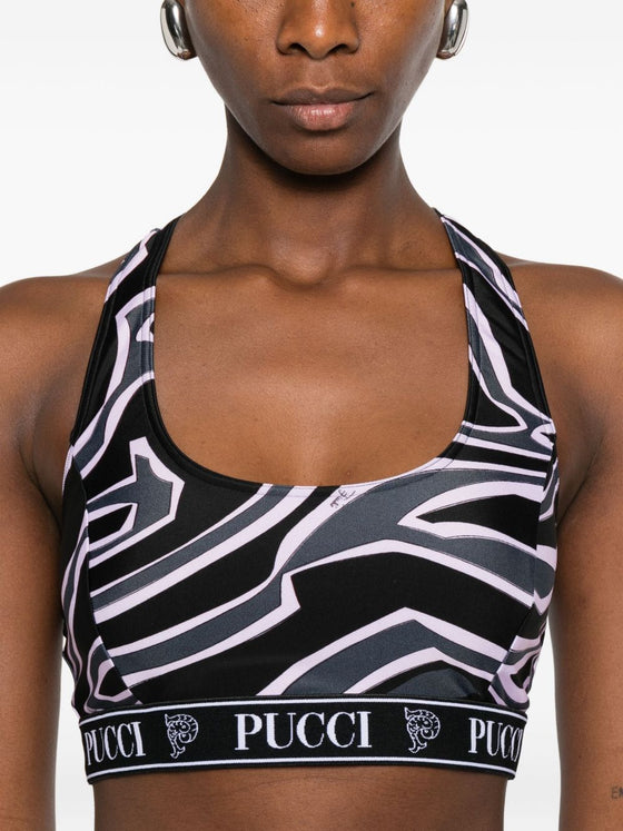 Pucci Racer-neck print bra
