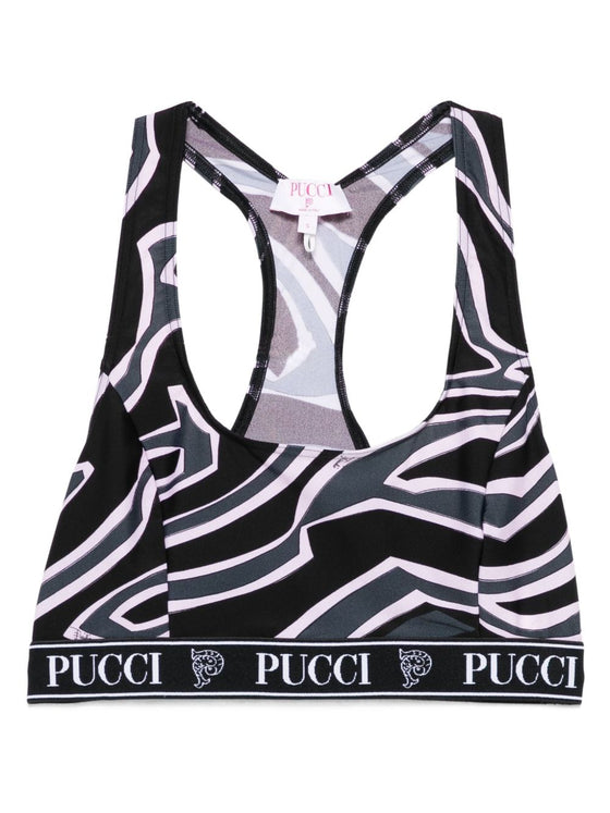 Pucci Racer-neck print bra