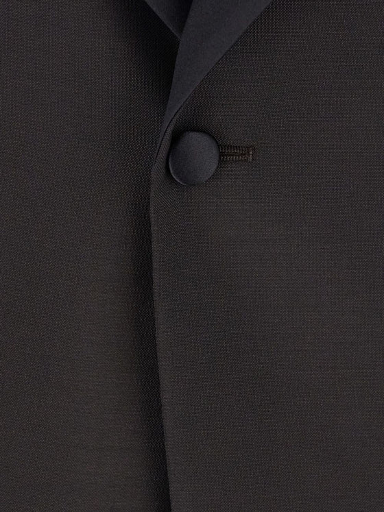 Emporio Armani Single-breasted jacket in fresh combed virgin wool with satin shawl lapels