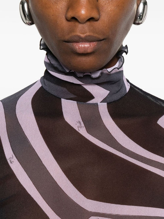 Pucci Abstract-print mesh top