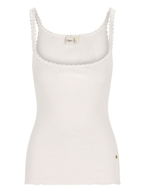 Chloé Scalloped-edge tank top