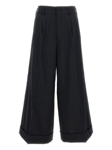  Comme Des Garcons Pinstripe cuffed trousers