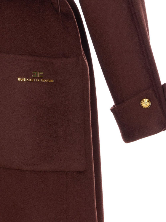 Elisabetta Franchi Coats Brown