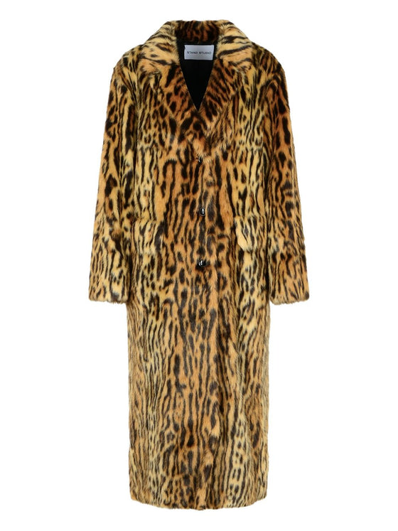 Stand Studio Animal-print faux-fur coat