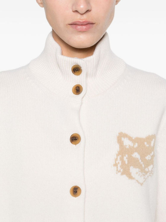 Maison Kitsuné Fox-motif wool cardigan