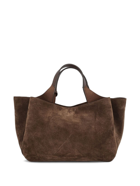 Tod's Medium Suede Tote Bag with Logo