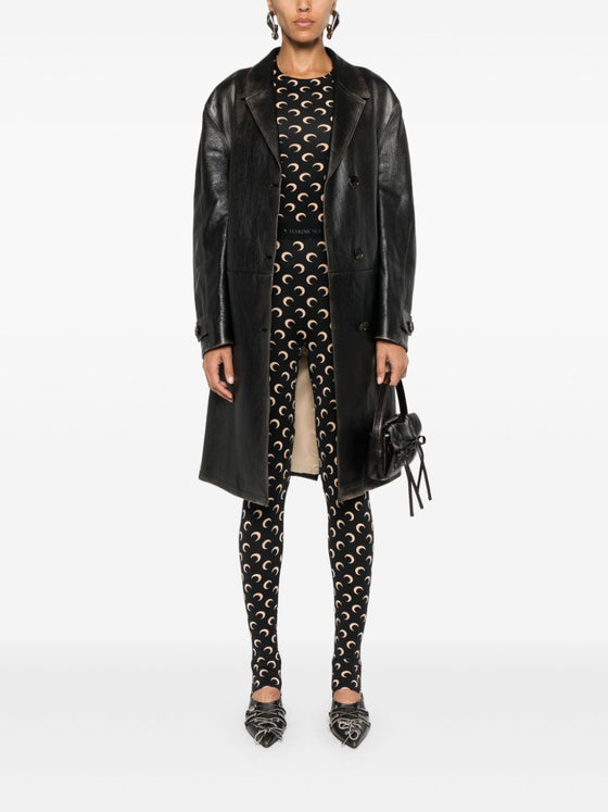 Marine Serre Recycled Moon Jersey SS Highneck Top