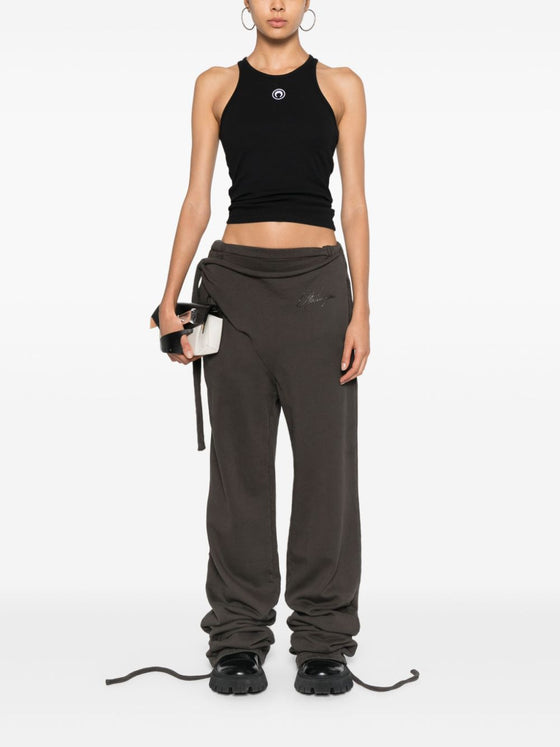 Marine Serre Moon-embroidered ribbed tank top