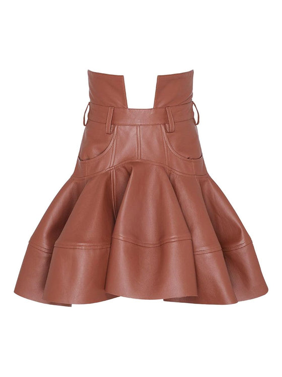 Zimmermann Skirts Leather Brown