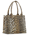 Ganni Leopard Large Canvas Tote Bag
