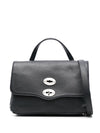 Zanellato Postina® Small Bag In Dark Navy Hammered Leather