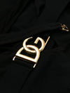 Dolce & Gabbana-black plunge-neck belted one-piece swimsuit