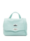Zanellato Postina® Baby Bag In Hammered Leather Blue Celentano