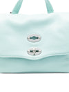 Zanellato Postina® Baby Bag In Hammered Leather Blue Celentano