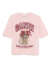 GANNI T-shirts and Polos Pink