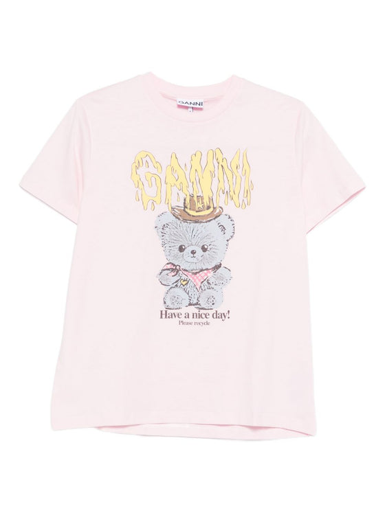 GANNI T-shirts and Polos Pink