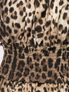 Dolce & Gabbana-leopard-print short dress in brown cotton poplin