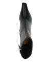 Amina Muaddi Jamie Stretch Bootie 80 Black Stretch Nappa